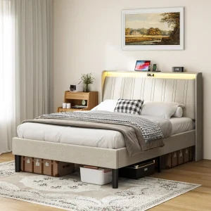 upholstered platform bed