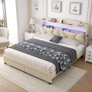 upholstered platform bed